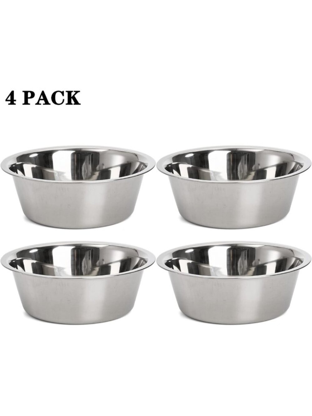 4-Pack Stainless Steel Pet Bowls for Dogs & Cats, 8.26" Food & Water Dishes - Picture 8 of 8